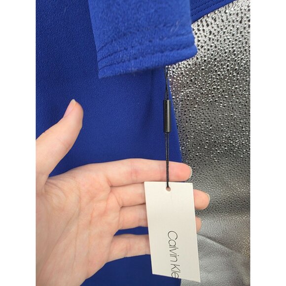Calvin Klein Womens Royal Blue Bell Sleeve Dress Size 12 - Picture 5 of 13